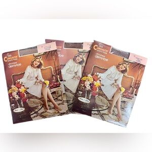 Sears Cling-Alon Ultra Sheer Demi-Toe Nylon Pantyhose Stockings 1970s NOS SZ AVG